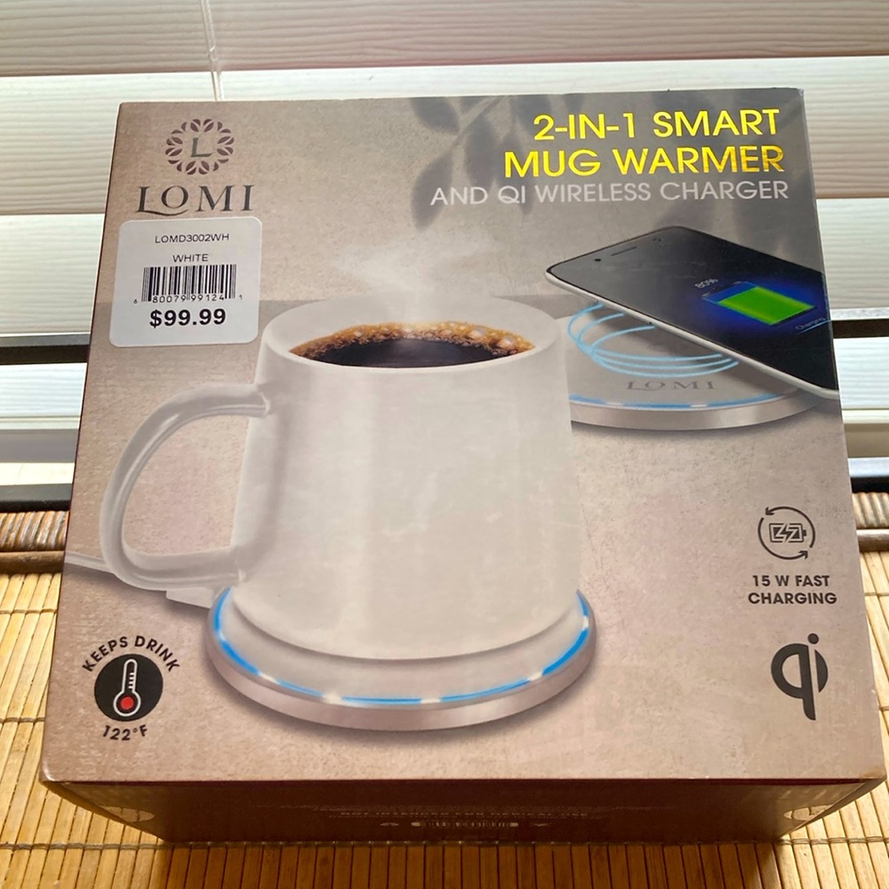 Lomi 2-in-1 Smart Warmer and Qi Wireless Charger to Keep Tea, Coffee Warm